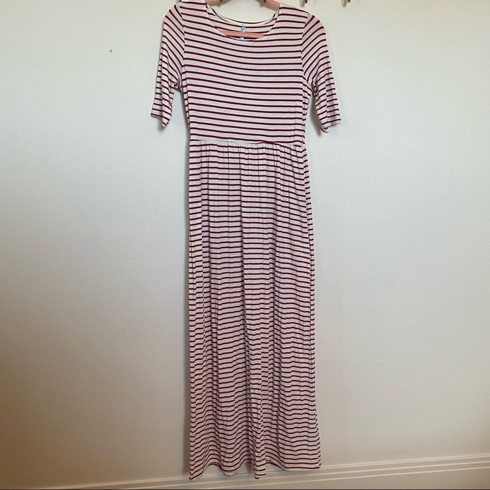 Red stripped maxi dress